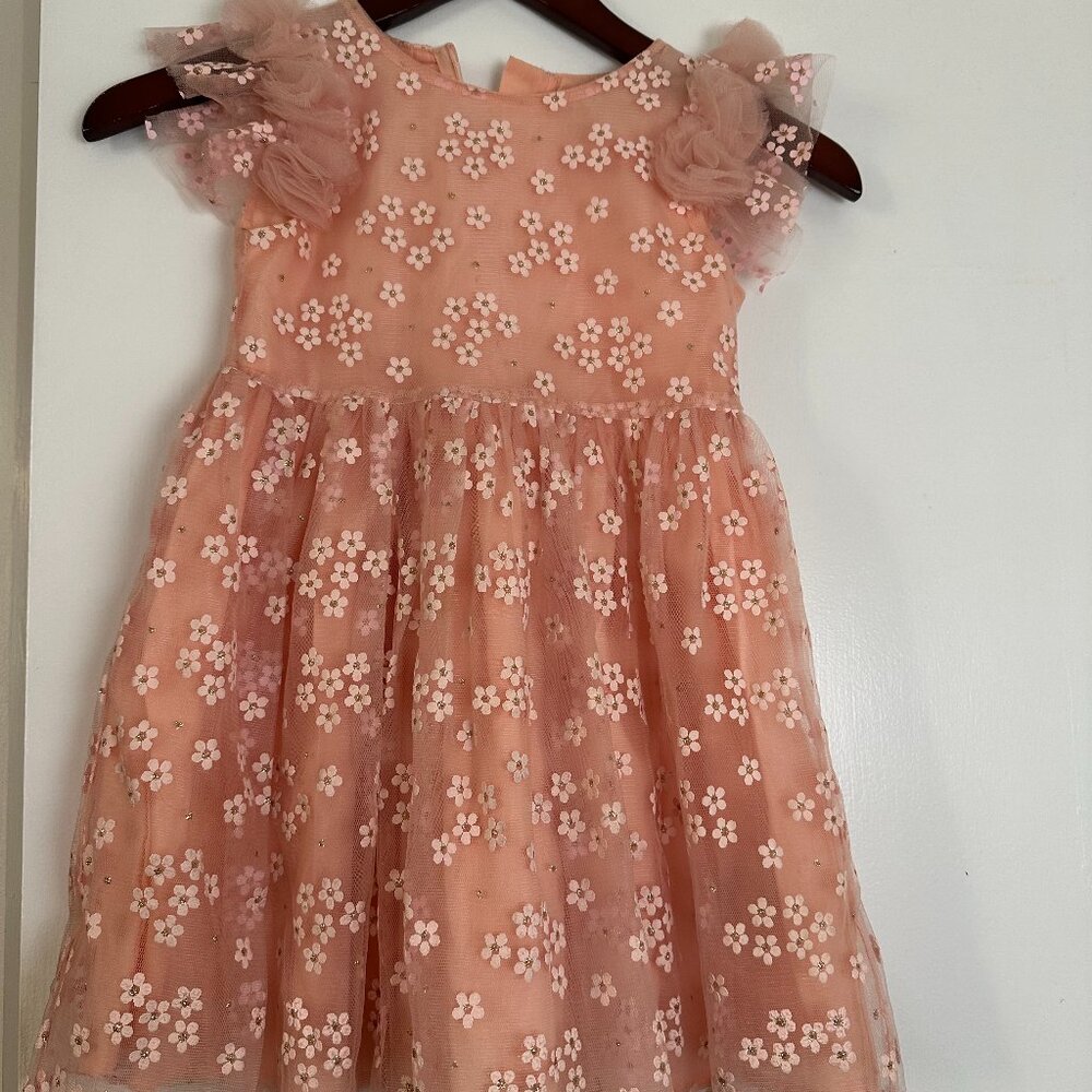 Girls Mayoral Glitter Floral Easter Dress 5/6